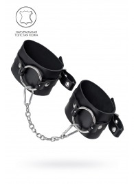 Черные оковы из толстой кожи с люверсами - Pecado - купить с доставкой в Ельце