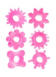 Набор из 6 розовых эрекционных колец с различным рельефом - Erowoman-Eroman - в Ельце купить с доставкой
