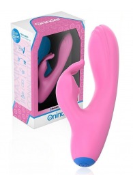 Розовый мини-вибратор типа ’’кролик’’ с управлением через приложение - 14,5 см. - Oninder