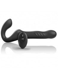 Черный безремневой страпон с вибрацией и возвратно-поступательными движениями - 24 см. - Ibiza - купить с доставкой в Ельце