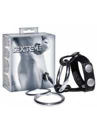 Подхват для мошонки с 3 съемными эрекционными кольцами Leder-Riemen - Orion - в Ельце купить с доставкой