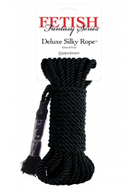 Черная веревка для фиксации Deluxe Silky Rope - 9,75 м. - Pipedream - купить с доставкой в Ельце