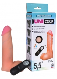 Фаллическая насадка Харнесс UNICOCK 5,5  с вибрацией - 17 см. - LOVETOY (А-Полимер) - купить с доставкой в Ельце
