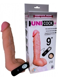 Фаллическая насадка Харнесс UNICOCK 9  с вибрацией - 24 см. - LOVETOY (А-Полимер) - купить с доставкой в Ельце