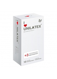 Ультратонкие презервативы Unilatex Ultra Thin - 12 шт. + 3 шт. в подарок - Unilatex - купить с доставкой в Ельце