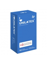 Классические презервативы Unilatex Natural Plain - 12 шт. + 3 шт. в подарок - Unilatex - купить с доставкой в Ельце