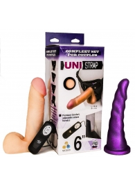 Вибрострапон с двумя насадками UniStrap - 18 и 18 см. - LOVETOY (А-Полимер) - купить с доставкой в Ельце