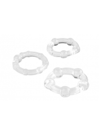 Набор из 3 прозрачных эрекционных колец с разным рельефом - A-toys - в Ельце купить с доставкой