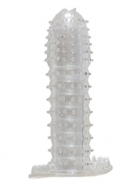 Гелевая прозрачная насадка c шипами - 12 см. - Toyfa Basic - в Ельце купить с доставкой