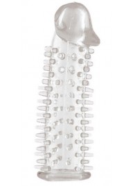 Прозрачная насадка на половой член с закрытой головкой и шипами - 12,5 см. - Toyfa Basic - в Ельце купить с доставкой