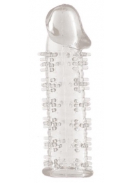 Гелевая прозрачная насадка с шипами - 12 см. - Toyfa Basic - в Ельце купить с доставкой