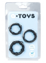 Набор из 3 чёрных эрекционных колец A-toys - A-toys - в Ельце купить с доставкой