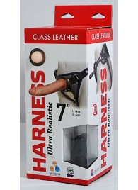 Насадка-фаллоимитатор на кожаных трусиках Harness Ultra Realistic 7  - 18 см. - LOVETOY (А-Полимер) - купить с доставкой в Ельце