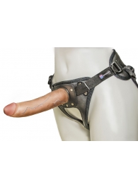 Насадка-фаллоимитатор на кожаных трусиках Harness Ultra Realistic 7  - 18 см. - LOVETOY (А-Полимер) - купить с доставкой в Ельце