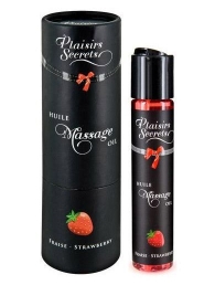 Массажное масло с ароматом клубники Huile de Massage Gourmande Fraise des Bois - 59 мл. - Plaisir Secret - купить с доставкой в Ельце