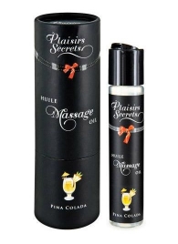 Массажное масло с ароматом пина колады Huile de Massage Gourmande Pina Colada - 59 мл. - Plaisir Secret - купить с доставкой в Ельце