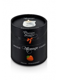 Массажная свеча с ароматом клубники Bougie de Massage Gourmande Fraise - 80 мл. - Plaisir Secret - купить с доставкой в Ельце