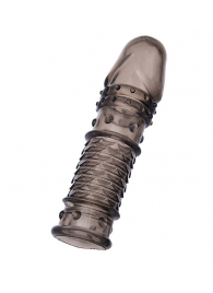 Дымчатая закрытая насадка ToyFa XLover с чешуйками и пупырышками - 13,5 см. - ToyFa - в Ельце купить с доставкой