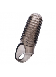 Дымчатая насадка с рёбрышками и подхватом мошонки ToyFa XLover - 12,5 см. - ToyFa - в Ельце купить с доставкой