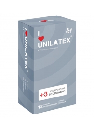 Презервативы с рёбрами Unilatex Ribbed - 12 шт. + 3 шт. в подарок - Unilatex - купить с доставкой в Ельце
