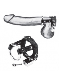 Утяжка на пенис на замочке Duo Cock And Ball Lock - BlueLine - купить с доставкой в Ельце