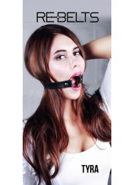 Чёрный кожаный чокер-кляп Tyra Black - Rebelts - купить с доставкой в Ельце