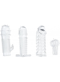 Набор из 4 насадок на член Pleasured Penis Enhancement Sleeve 4 Pack - XR Brands - в Ельце купить с доставкой