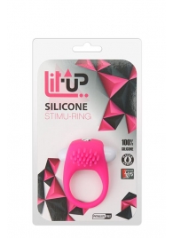 Розовое эрекционное кольцо с щеточкой LIT-UP SILICONE STIMU RING 5 - Dream Toys - в Ельце купить с доставкой