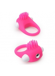 Розовое эрекционное кольцо с щеточкой LIT-UP SILICONE STIMU RING 5 - Dream Toys - в Ельце купить с доставкой