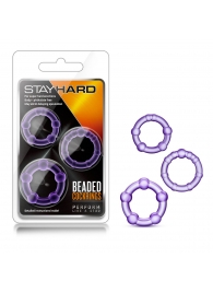 Набор из 3 фиолетовых эрекционных колец Stay Hard Beaded Cockrings - Blush Novelties - в Ельце купить с доставкой