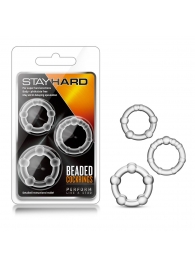 Набор из 3 прозрачных эрекционных колец Stay Hard Beaded Cockrings - Blush Novelties - в Ельце купить с доставкой