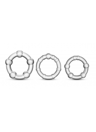 Набор из 3 прозрачных эрекционных колец Stay Hard Beaded Cockrings - Blush Novelties - в Ельце купить с доставкой