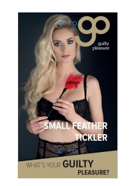 Пластиковая метелочка с красными пёрышками Small Feather Tickler - 32 см. - Blush Novelties - купить с доставкой в Ельце