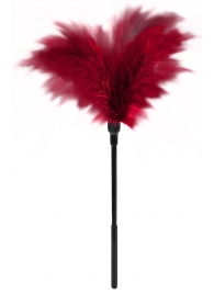Пластиковая метелочка с красными пёрышками Small Feather Tickler - 32 см. - Blush Novelties - купить с доставкой в Ельце
