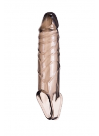 Дымчатая фаллическая насадка с подхватом и закрытой головкой - 16,2 см. - ToyFa - в Ельце купить с доставкой