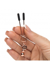 Золотистые зажимы для сосков и клитора All Sensation Nipple and Clitoral Chain - Fifty Shades of Grey - купить с доставкой в Ельце