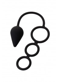Тройное эрекционное кольцо с анальным хвостом Drop M-size - Erotist Adult Toys - в Ельце купить с доставкой