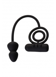 Чёрное эрекционное кольцо с вибропулькой и анальным хвостом - Erotist Adult Toys - в Ельце купить с доставкой