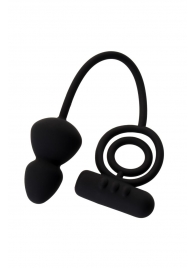 Чёрное эрекционное кольцо с вибростимулятором и анальным хвостом - Erotist Adult Toys - в Ельце купить с доставкой
