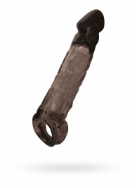 Чёрная насадка на пенис Tс подхватом - 19,5 см. - ToyFa - в Ельце купить с доставкой