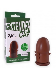 Коричневый латексный удлинитель пениса 2.5 in с шипиками - Sitabella - в Ельце купить с доставкой