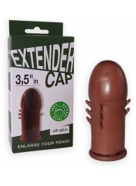 Коричневый латексный удлинитель пениса 3.5 in с шипиками - Sitabella - в Ельце купить с доставкой