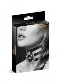 Чёрный тройной чокер с большим кольцом - Bijoux Pour Toi - купить с доставкой в Ельце