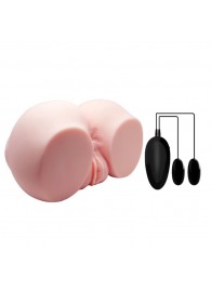 Телесный мастурбатор с двумя любовными тоннелями и вибрацией - Baile - в Ельце купить с доставкой