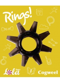 Чёрное эрекционное кольцо Rings Cogweel - Lola Games - в Ельце купить с доставкой