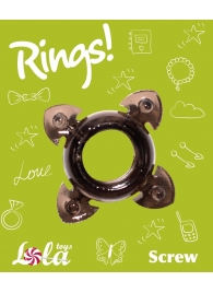 Чёрное эрекционное кольцо Rings Screw - Lola Games - в Ельце купить с доставкой