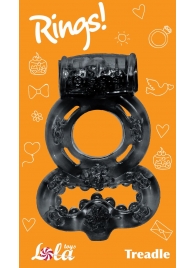 Чёрное эрекционное кольцо Rings Treadle с подхватом - Lola Games - в Ельце купить с доставкой