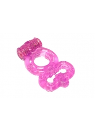 Розовое эрекционное кольцо Rings Treadle с подхватом - Lola Games - в Ельце купить с доставкой