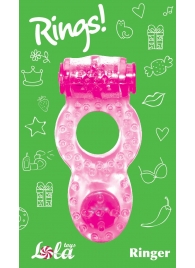 Розовое эрекционное кольцо с вибрацией Rings Ringer - Lola Games - в Ельце купить с доставкой