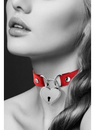 Красный чокер с замком в форме сердца - Bijoux Pour Toi - купить с доставкой в Ельце